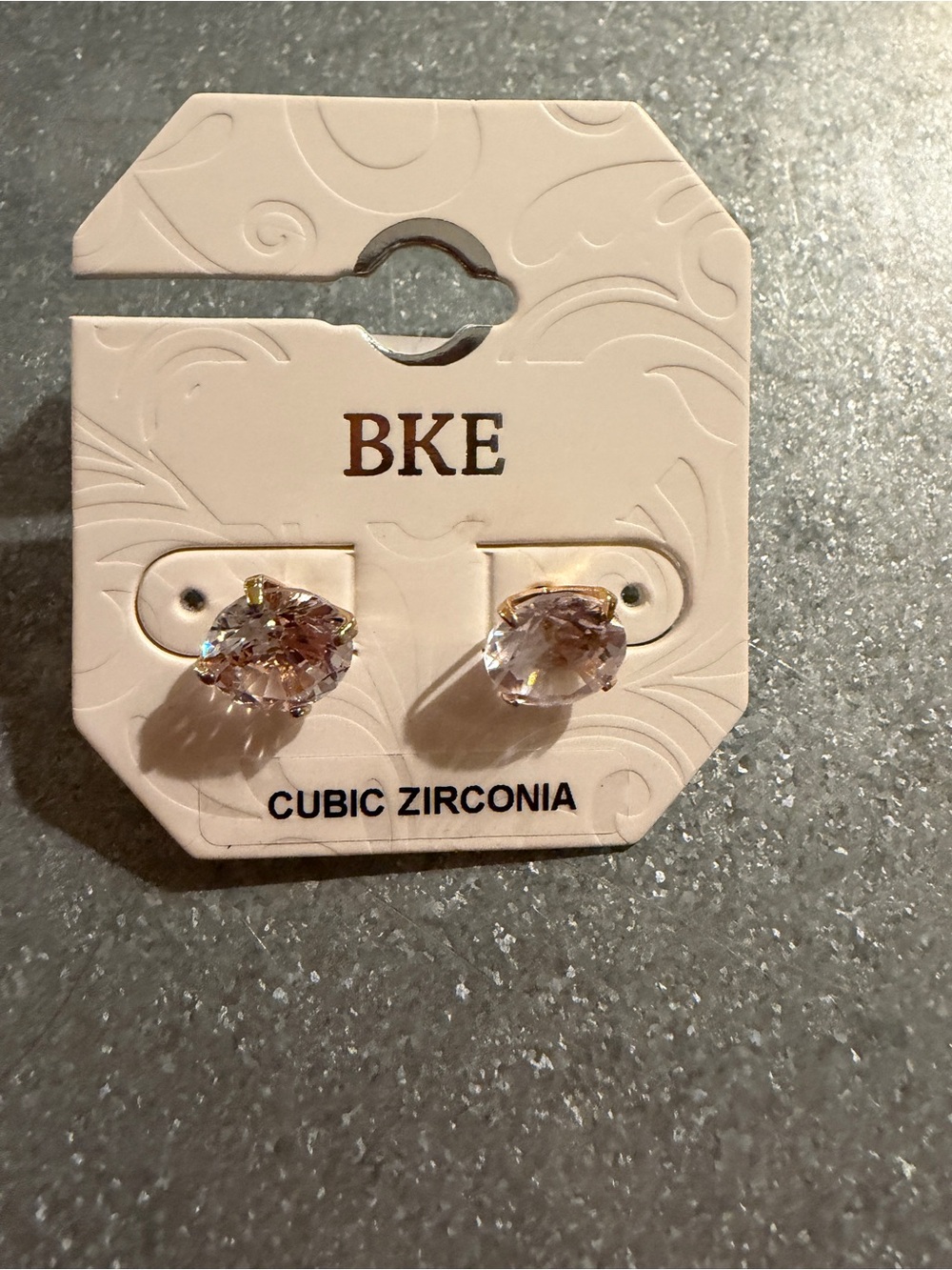 BKE Light Pink Teardrop Cubic Zirconia Stud Earrings